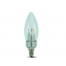 Dimmable E12 Base LED Candelabra Bulb 3w Blunt Tip Warm White